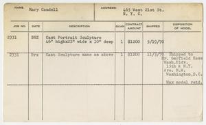 Primary view of object titled '[Client Card: Mary Caudell]'.