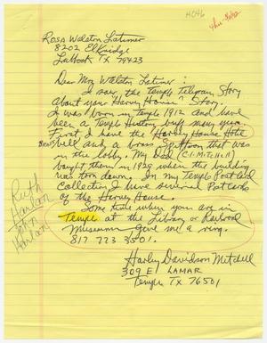 [Letter from Harley Davidson Mitchell to Rosa Walston Latimer - February 10, 1992]