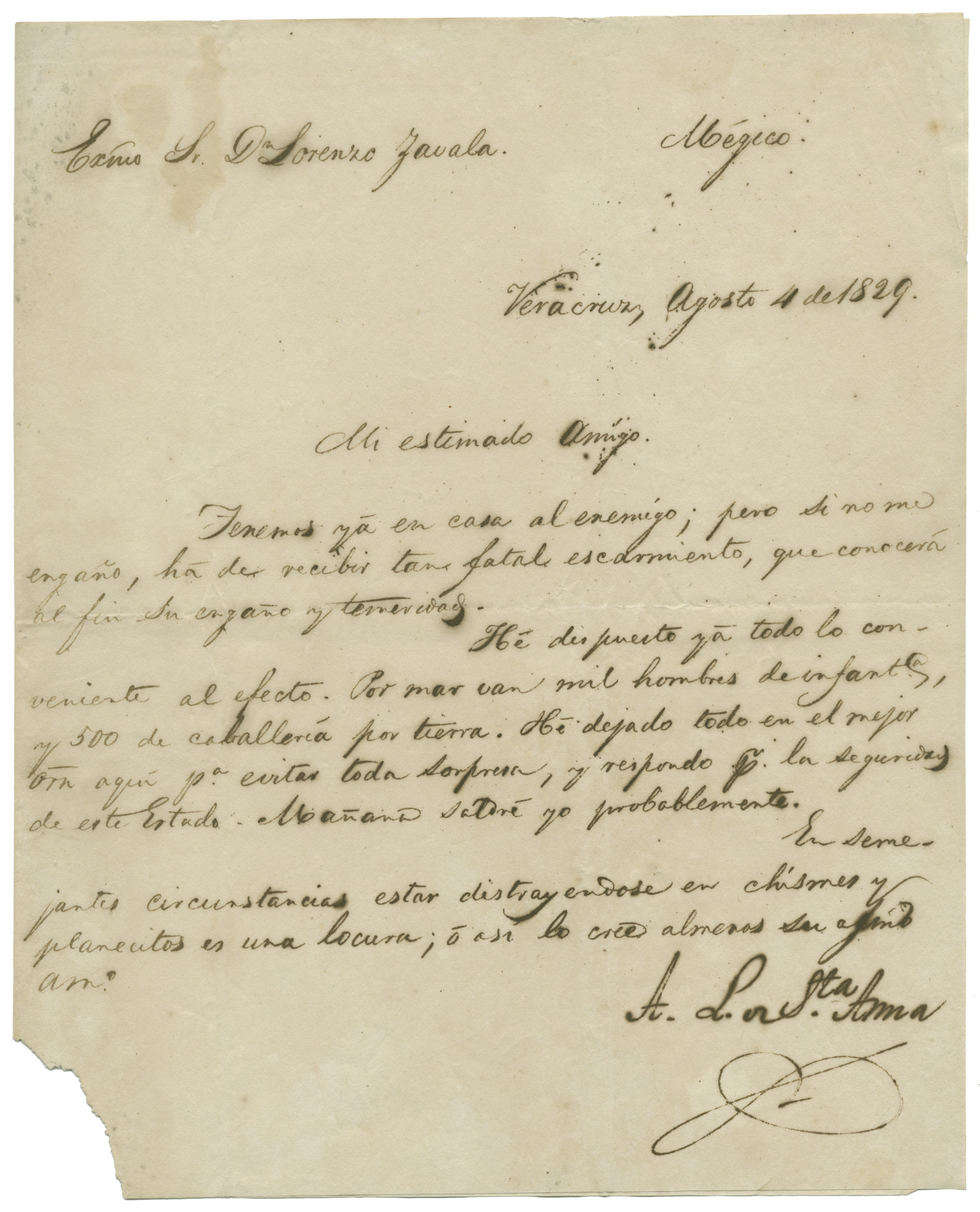 [Letter from Santa Anna, August 4, 1829]
                                                
                                                    [Sequence #]: 1 of 1
                                                