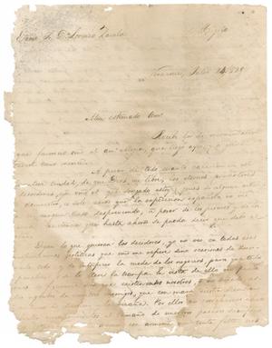 Primary view of object titled '[Letter from Santa Anna to Zavala, July 24, 1829]'.