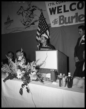 Primary view of object titled 'Mrs. Ruth Burleson at Omar Burleson Banquet'.
