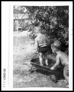Primary view of object titled '1940s Boys in Wagon'.