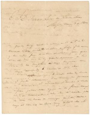 Primary view of object titled '[Letter from Zavala to Santa Anna, March 7, 1829]'.