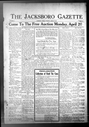 Primary view of object titled 'The Jacksboro Gazette (Jacksboro, Tex.), Vol. 63, No. 47, Ed. 1 Thursday, April 22, 1943'.