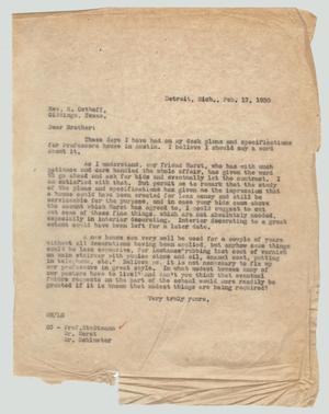 Primary view of object titled '[Letter to R. Osthoff, February 17, 1930]'.