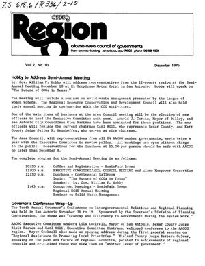 Primary view of object titled 'AACOG Region, Volume 2, Number 10, December 1975'.