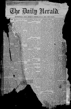 Primary view of object titled 'The Daily Herald (Brownsville, Tex.), Vol. 1, No. 1, Ed. 1, Monday, July 4, 1892'.