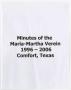 Thumbnail image of item number 1 in: '[Maria-Martha Verein Minutes, Volume 9, 1996-2006]'.