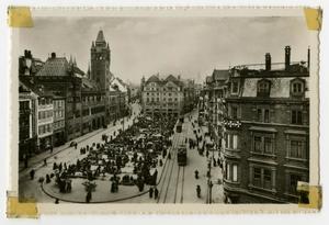 Primary view of object titled '[Photograph of Basel, Switzerland Marketplace]'.