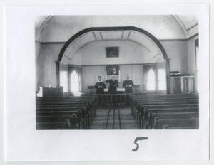 Primary view of object titled '[Church Altar with Pastors]'.