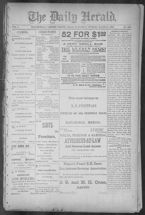 Primary view of object titled 'The Daily Herald (Brownsville, Tex.), Vol. 1, No. 219, Ed. 1, Wednesday, March 15, 1893'.