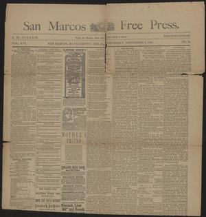 Primary view of object titled 'San Marcos Free Press. (San Marcos, Tex.), Vol. 16, No. 38, Ed. 1 Thursday, September 8, 1887'.