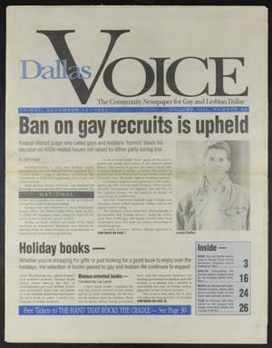 Primary view of object titled 'Dallas Voice (Dallas, Tex.), Vol. 8, No. 34, Ed. 1 Friday, December 13, 1991'.
