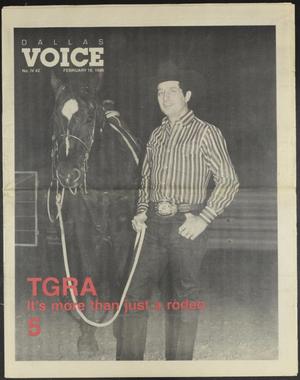 Primary view of object titled 'Dallas Voice (Dallas, Tex.), Vol. 4, No. 42, Ed. 1 Friday, February 19, 1988'.