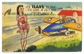 Postcard: [Postcard of Woman and Airplane Cartoon]