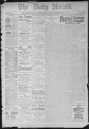 Primary view of object titled 'The Daily Herald (Brownsville, Tex.), Vol. 4, No. 176, Ed. 1, Saturday, February 8, 1896'.