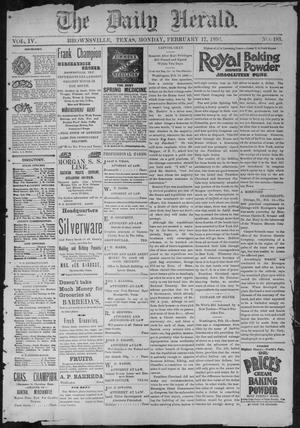 Primary view of object titled 'The Daily Herald (Brownsville, Tex.), Vol. 4, No. 183, Ed. 1, Monday, February 17, 1896'.