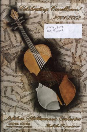 Primary view of object titled 'Abilene Philharmonic Playbill: April 6-May 4, 2002'.