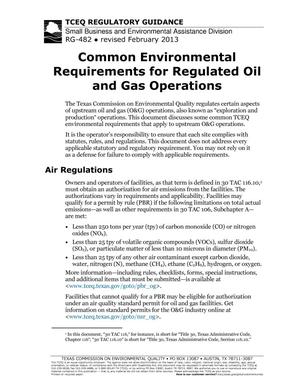 Primary view of object titled 'Common Environmental Requirements for Regulated Oil and Gas Operations'.