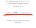 Primary view of Overview of TDCJ-CJAD Operations