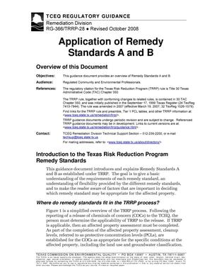 Primary view of object titled 'Application of Remedy Standards A and B'.