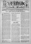 Newspaper: Věstník (West, Tex.), Vol. 32, No. 43, Ed. 1 Wednesday, October 25, 1…