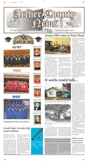 Primary view of object titled 'Archer County News (Archer City, Tex.), Vol. 105, No. 21, Ed. 1 Thursday, May 23, 2013'.