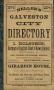 Thumbnail image of item number 1 in: 'Heller's Galveston City Directory, 1874'.
