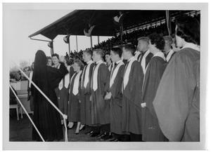Primary view of object titled '[Choir Singing in a Stadium]'.