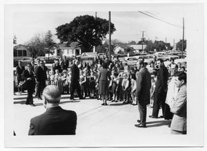 Primary view of object titled '[Children Lined Up on a Sidewalk]'.