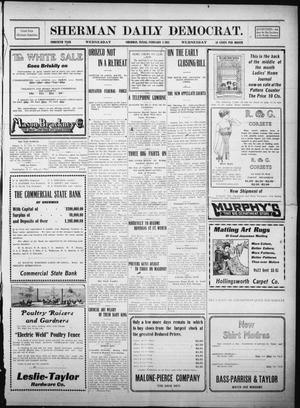 Primary view of object titled 'Sherman Daily Democrat. (Sherman, Tex.), Vol. THIRTIETH YEAR, Ed. 1 Wednesday, February 8, 1911'.