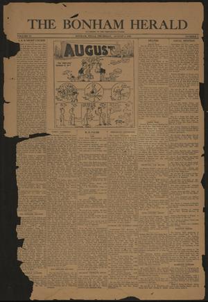 Primary view of object titled 'The Bonham Herald (Bonham, Tex.), Vol. 6, No. 3, Ed. 1 Thursday, August 4, 1932'.