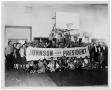 Thumbnail image of item number 1 in: '[Children and Adults Holding Banners for JFK and LBJ]'.