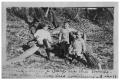 Photograph: Daniel, Nevill and Carl in the woods.  Nevill illustrating his statem…
