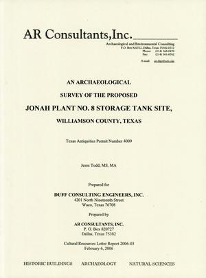 Primary view of object titled 'An Archaeological Survey of the Proposed Jonah Plant No. 8 Storage Tank Site, Williamson County, Texas'.
