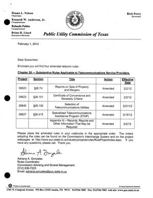 Primary view of object titled '[Public Utility Rulebook Updates: February 1, 2012]'.