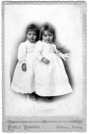 Primary view of object titled '[Portrait of Mary Conrad and Lucile Matthews in White Dresses]'.
