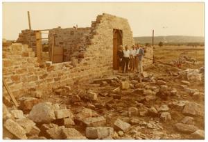 Primary view of object titled '[Stone Building Under Construction]'.