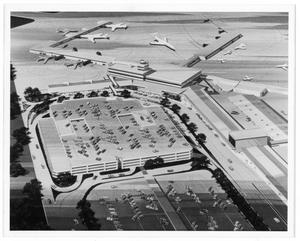 Primary view of object titled '[Dallas Love Field Airport : Aerial Rendering of Airport]'.