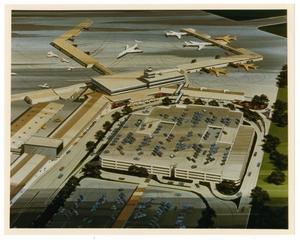 Primary view of object titled '[Dallas Love Field Airport : Architectural Rendering]'.