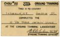 Primary view of [CASU #22 GTAB Ground Training Certification Card for James E. Sutherlin]