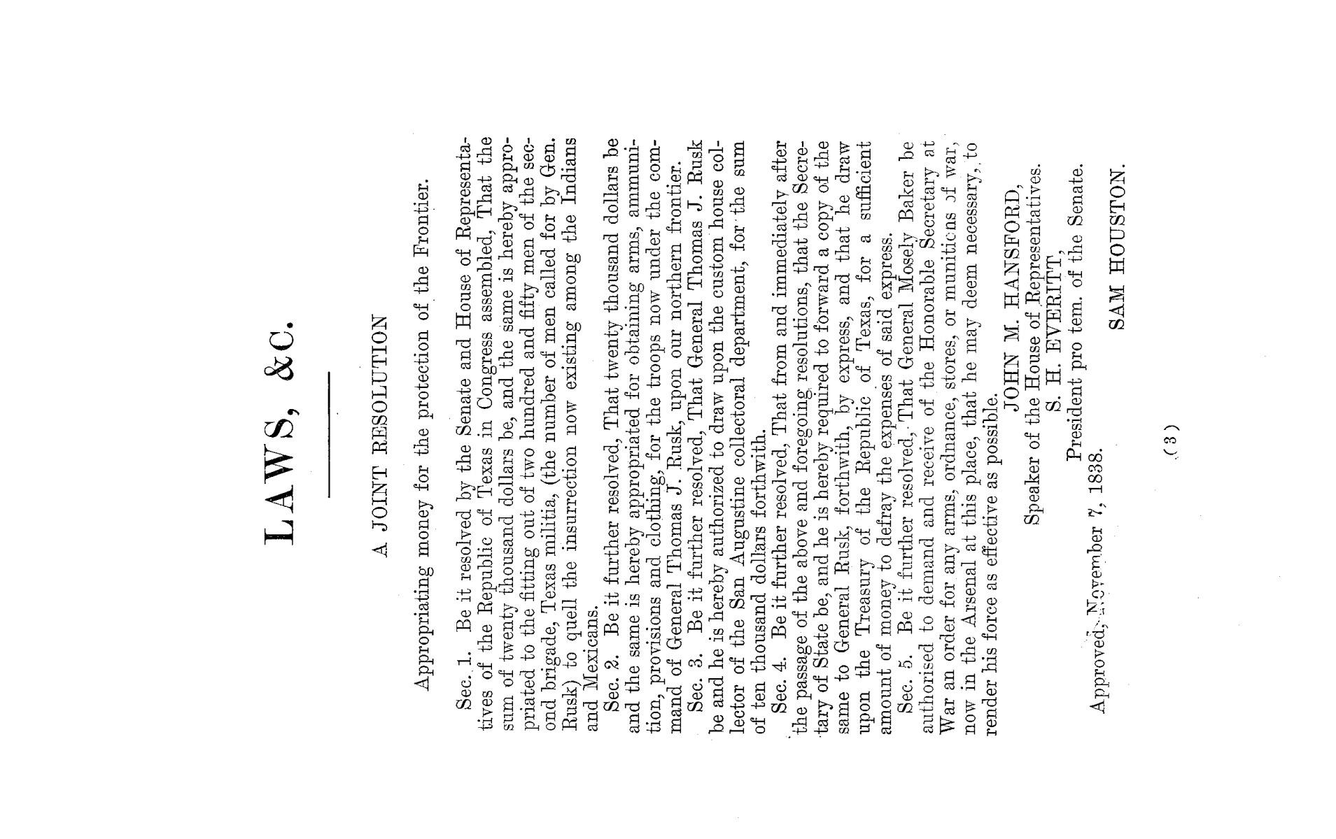 The Laws of Texas, 1822-1897 Volume 2
                                                
                                                    3
                                                