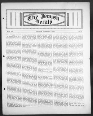 Primary view of object titled 'The Jewish Herald (Houston, Tex.), Vol. 2, No. 45, Ed. 1, Thursday, July 21, 1910'.