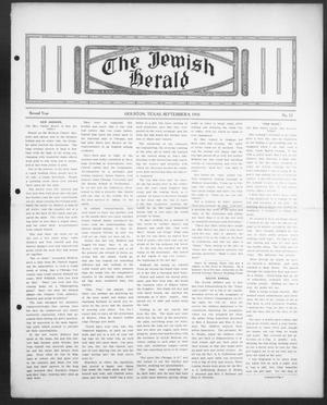 Primary view of object titled 'The Jewish Herald (Houston, Tex.), Vol. 2, No. 52, Ed. 1, Thursday, September 8, 1910'.