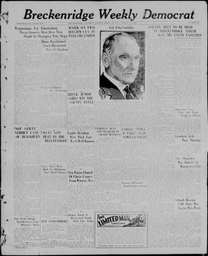 Primary view of object titled 'Breckenridge Weekly Democrat (Breckenridge, Tex), No. 34, Ed. 1, Friday, March 19, 1926'.