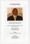 Pamphlet: [Funeral Program for James Albert Robinson, Sr., July 26, 2008]
