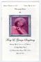 Pamphlet: [Funeral Program for Tiney Grinage Singletary, May 27, 2011]