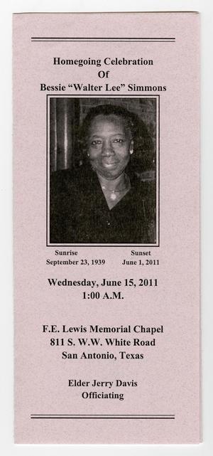 Primary view of object titled '[Funeral Program for Bessie Simmons, June 15, 2011]'.