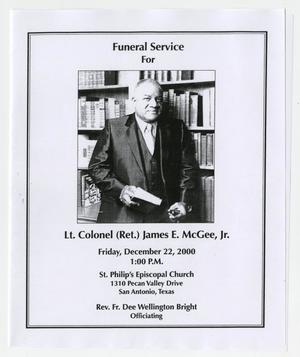 Primary view of object titled '[Funeral Program for James E. McGee, Jr., December 22, 2000]'.