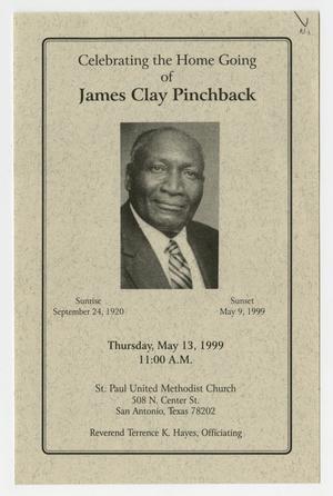 Primary view of object titled '[Funeral Program for James Clay Pinchback, May 13, 1999]'.